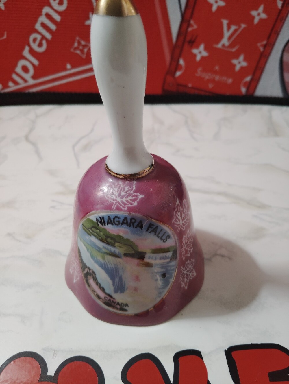 Supreme Purple Niagara Falls Ceramic Souvenir Bell